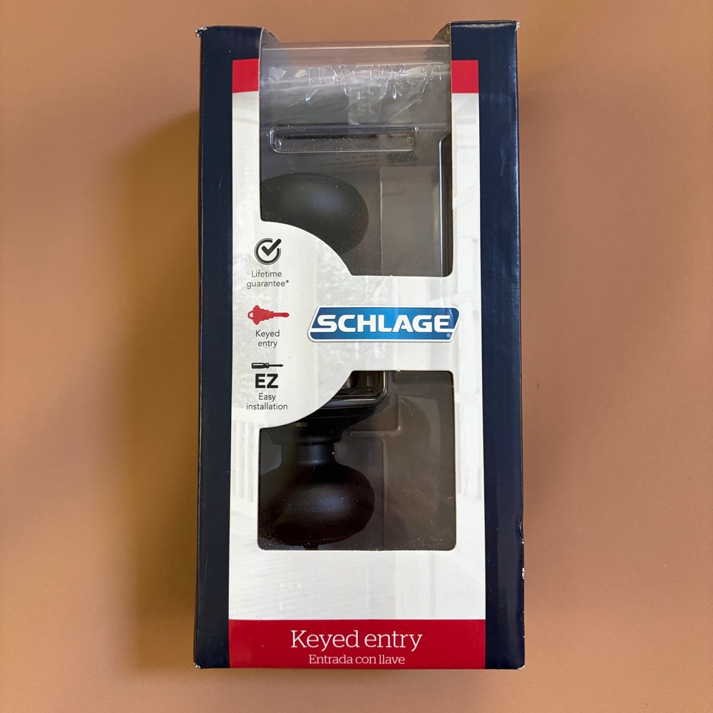Schlage Georgian Keyed Entry Door Knob Aged Bronze F51 V GEO 716 NEW A3592224